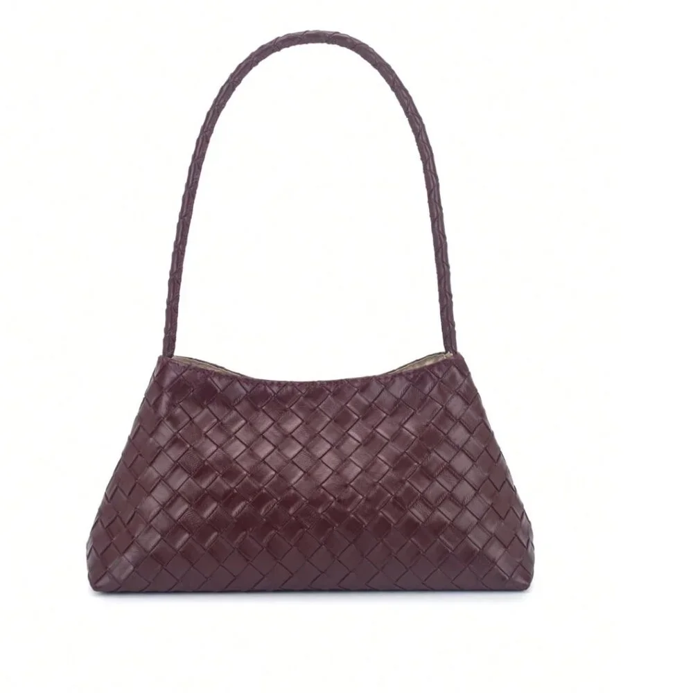 Dark Brown Woven Shoulder Bag - Picture 4 of 8